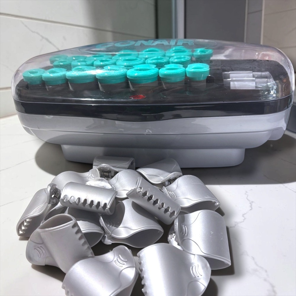 Conair Instant Heat 20 Roller Hair Setter Teal Flocked Hot Rollers CHV20R - Picture 3 of 7